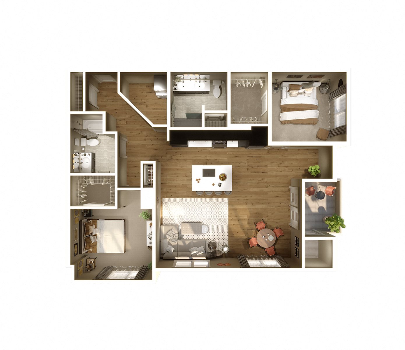 Bedford at Keva Flats Bedford floor plan of Exton, PA apartments at Keva Flats
